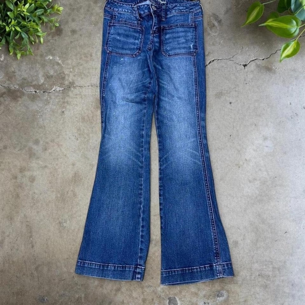 2000s y2k american eagle strech boot cut flare jeans size 28x31